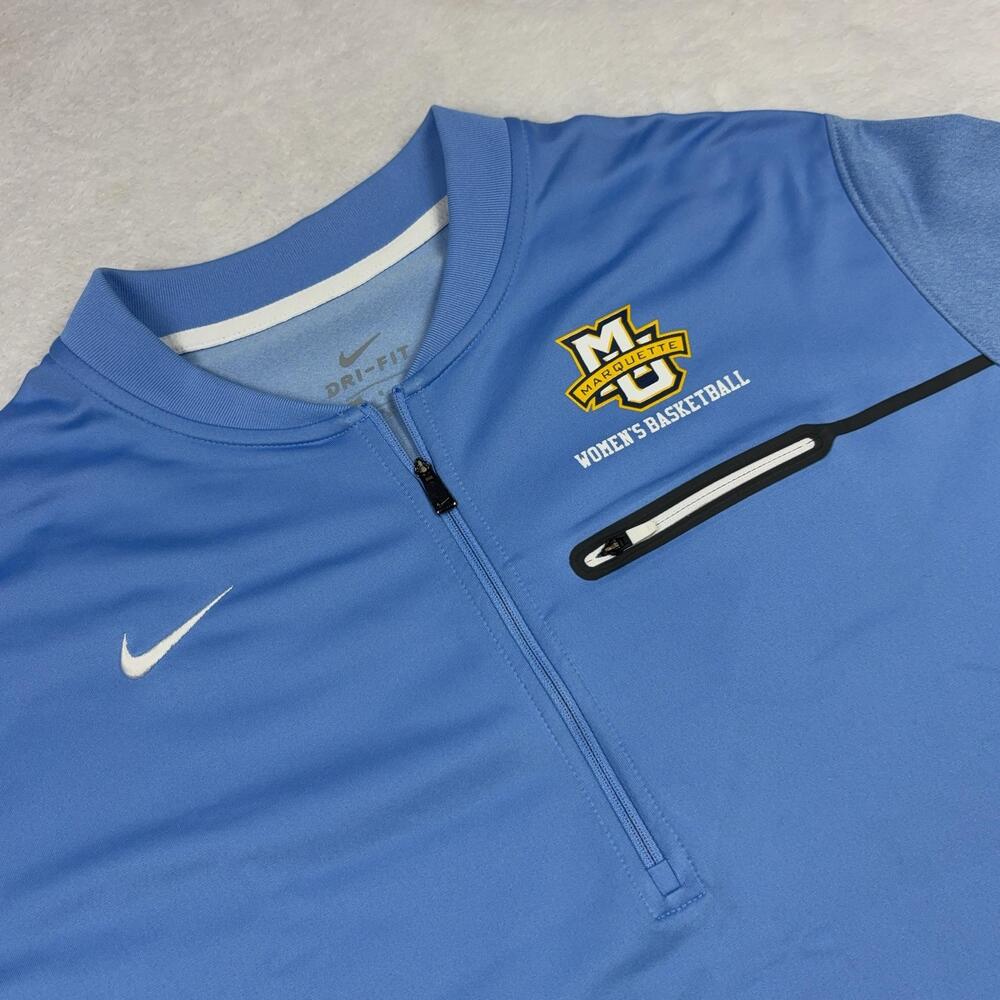 Marquette Nike Jacket Womens L Blue Dri-FIT Pullover Half Zip Basketball NCAA